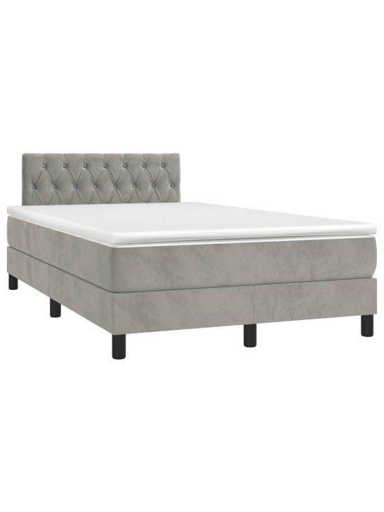 Box spring postel s matrací světle šedá 120x190 cm samet