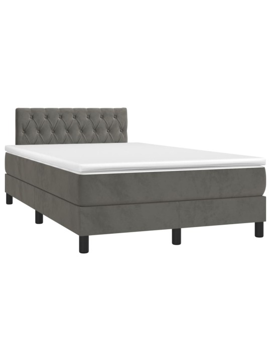 Box spring postel s matrací tmavě šedý 120x190 cm samet