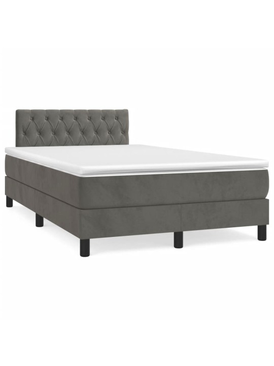 Box spring postel s matrací tmavě šedý 120x190 cm samet
