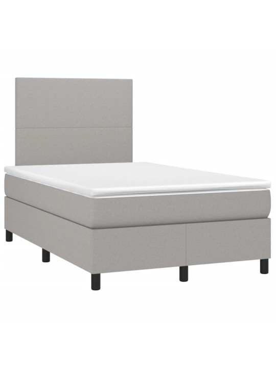 Box spring postel s matrací světle šedá 120x190 cm textil