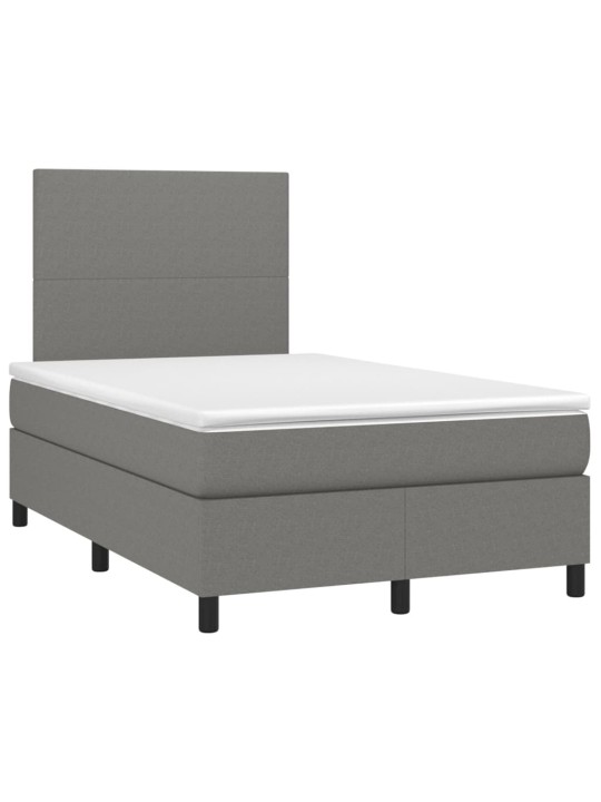Box spring postel s matrací tmavě šedá 120x190 cm textil
