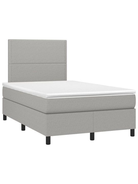Box spring postel s matrací světle šedá 120x190 cm textil