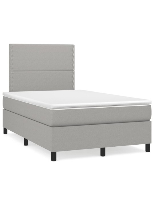 Box spring postel s matrací světle šedá 120x190 cm textil