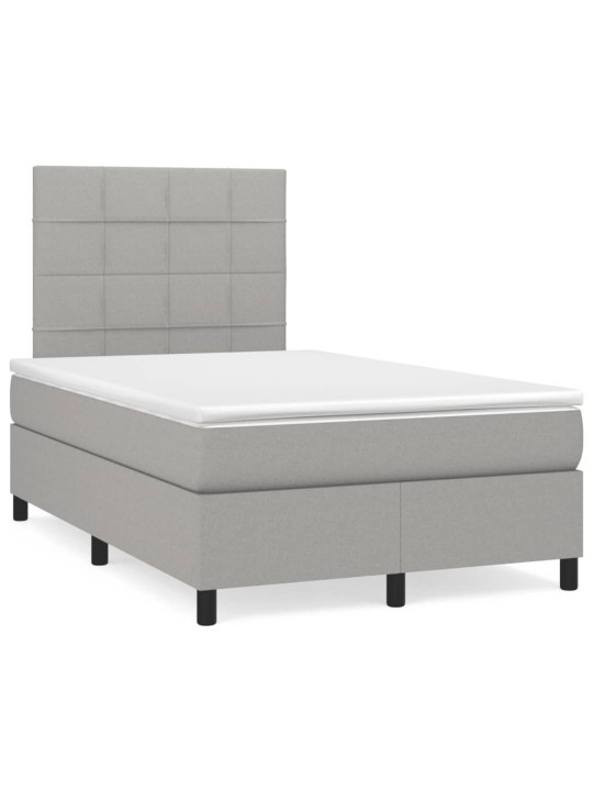 Box spring postel s matrací světle šedá 120x190 cm textil