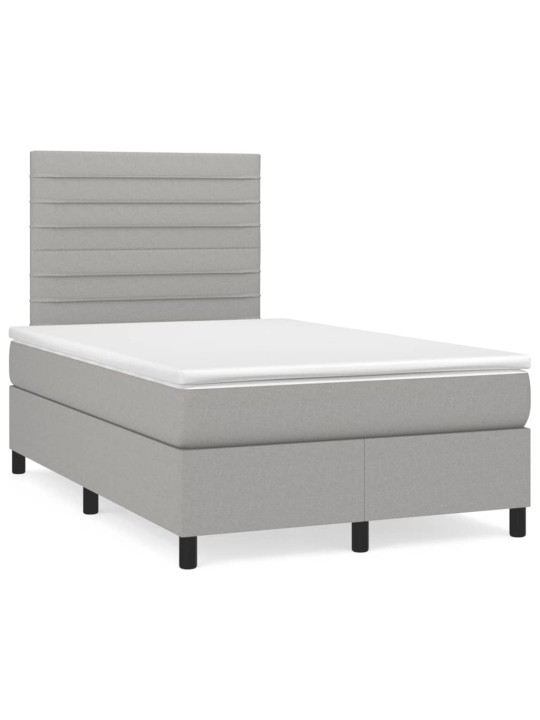 Box spring postel s matrací světle šedá 120x190 cm textil