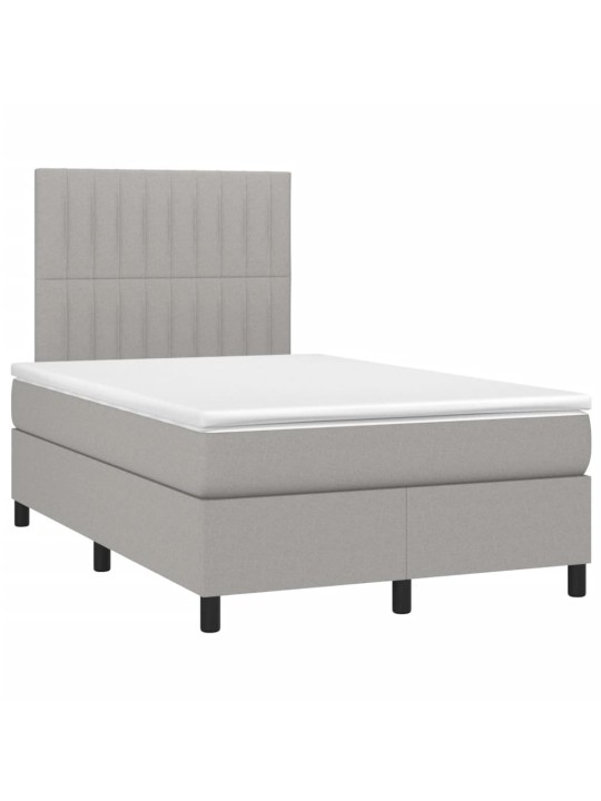 Box spring postel s matrací světle šedá 120x190 cm textil