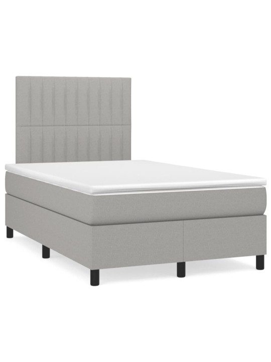 Box spring postel s matrací světle šedá 120x190 cm textil
