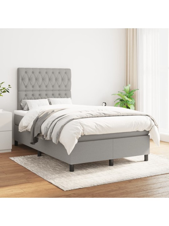Box spring postel s matrací světle šedá 120x190 cm textil