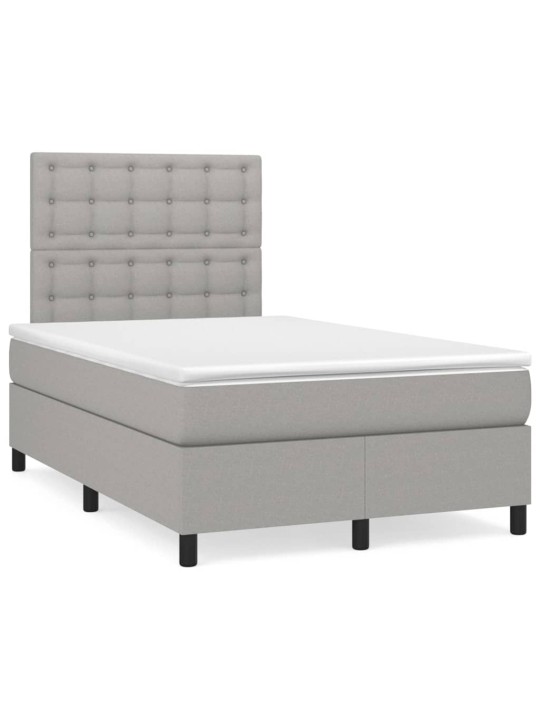 Box spring postel s matrací světle šedá 120x190 cm textil