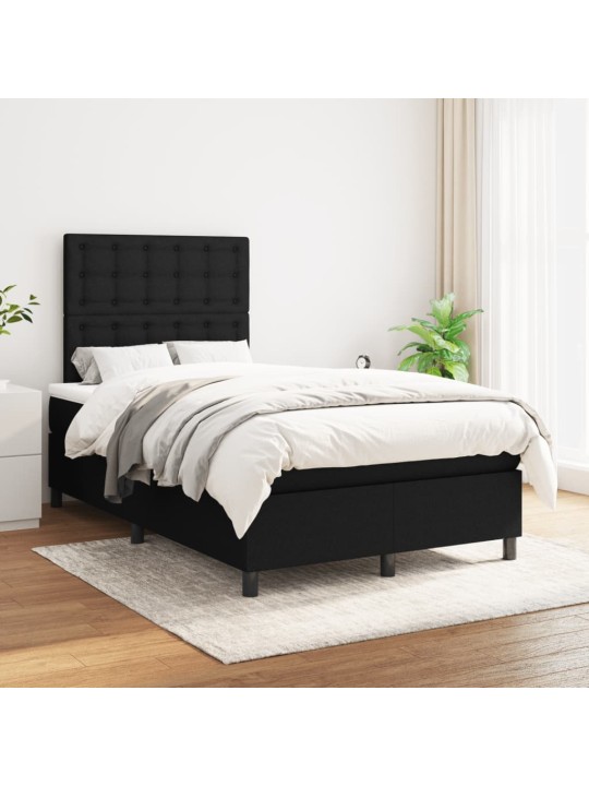 Box spring postel s matrací černá 120x190 cm textil