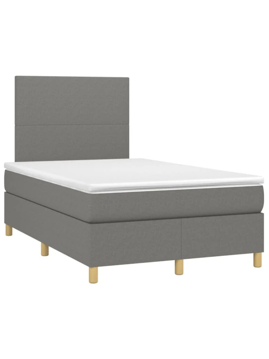 Box spring postel s matrací tmavě šedá 120x190 cm textil