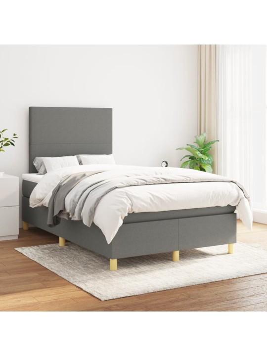 Box spring postel s matrací tmavě šedá 120x190 cm textil