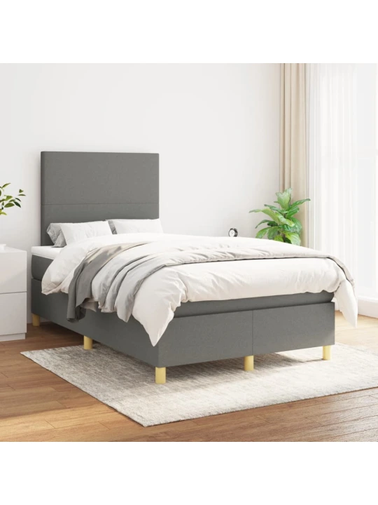 Box spring postel s matrací tmavě šedá 120x190 cm textil