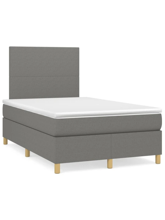 Box spring postel s matrací tmavě šedá 120x190 cm textil