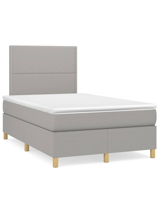 Box spring postel s matrací světle šedá 120x190 cm textil