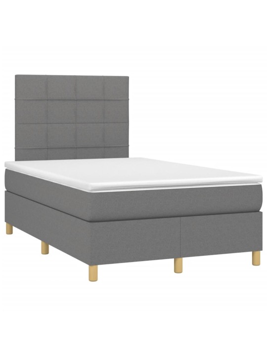 Box spring postel s matrací tmavě šedá 120x190 cm textil