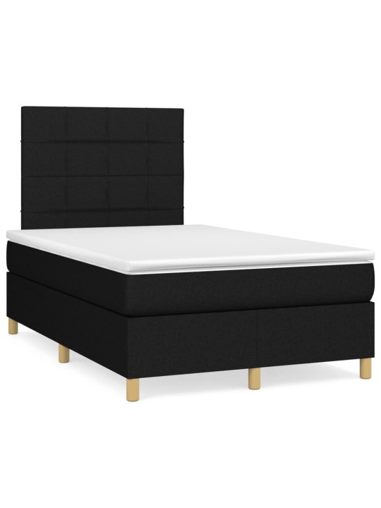 Box spring postel s matrací černá 120x190 cm textil