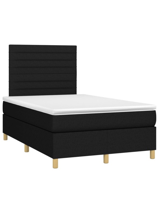 Box spring postel s matrací černá 120x190 cm textil