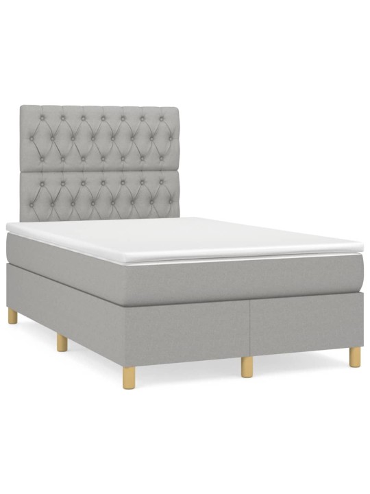 Box spring postel s matrací světle šedá 120x190 cm textil