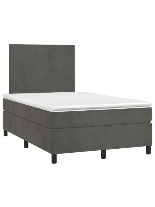 Box spring postel s matrací tmavě šedý 120x190 cm samet