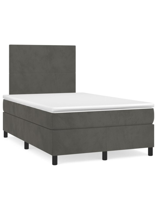 Box spring postel s matrací tmavě šedý 120x190 cm samet