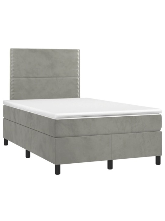 Box spring postel s matrací světle šedá 120x190 cm samet