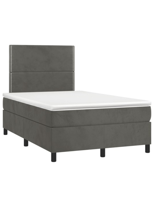Box spring postel s matrací tmavě šedý 120x190 cm samet