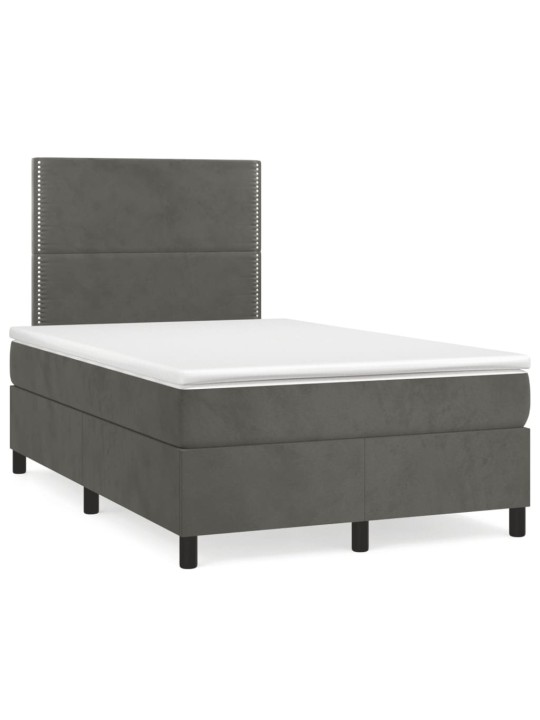 Box spring postel s matrací tmavě šedý 120x190 cm samet