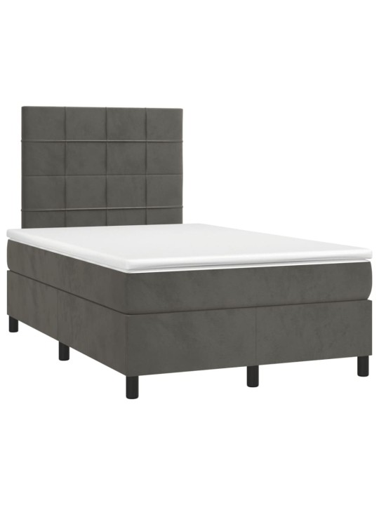Box spring postel s matrací tmavě šedý 120x190 cm samet
