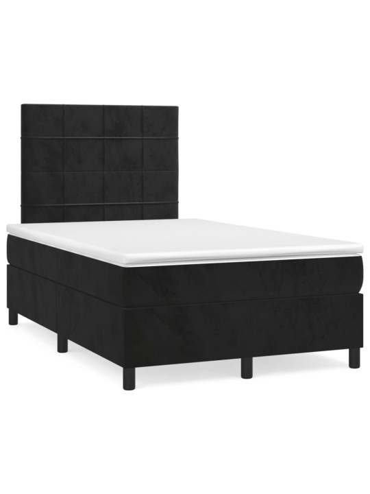 Box spring postel s matrací černá 120 x 190 cm samet