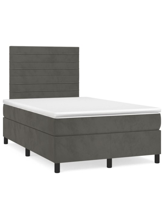 Box spring postel s matrací tmavě šedý 120x190 cm samet