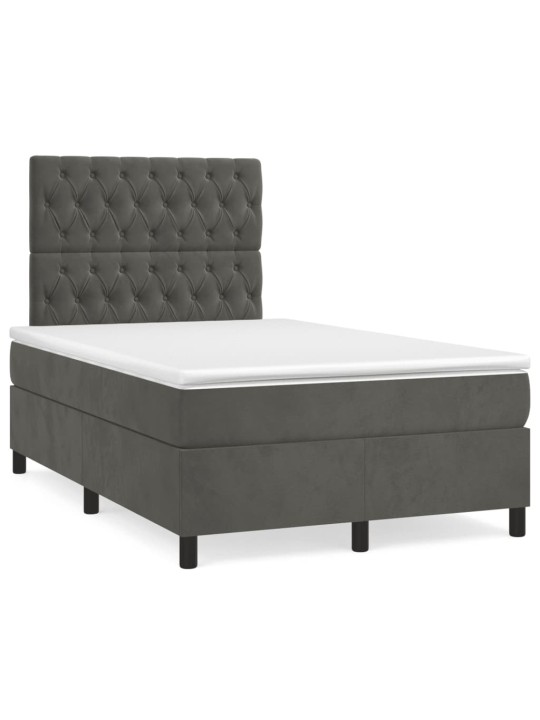 Box spring postel s matrací tmavě šedý 120x190 cm samet