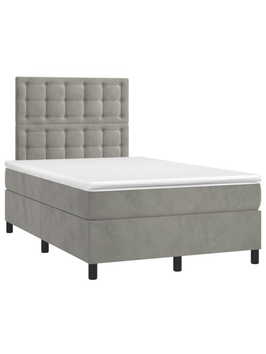 Box spring postel s matrací světle šedá 120x190 cm samet