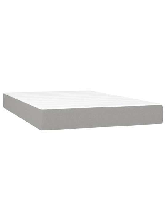 Box spring postel s matrací a LED světle šedá 120x190 cm textil