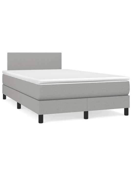 Box spring postel s matrací a LED světle šedá 120x190 cm textil