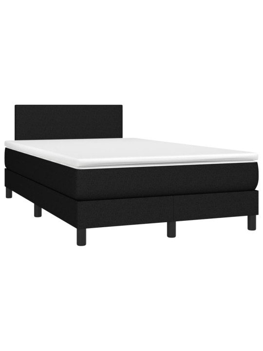 Box spring postel s matrací a LED černá 120x190 cm textil