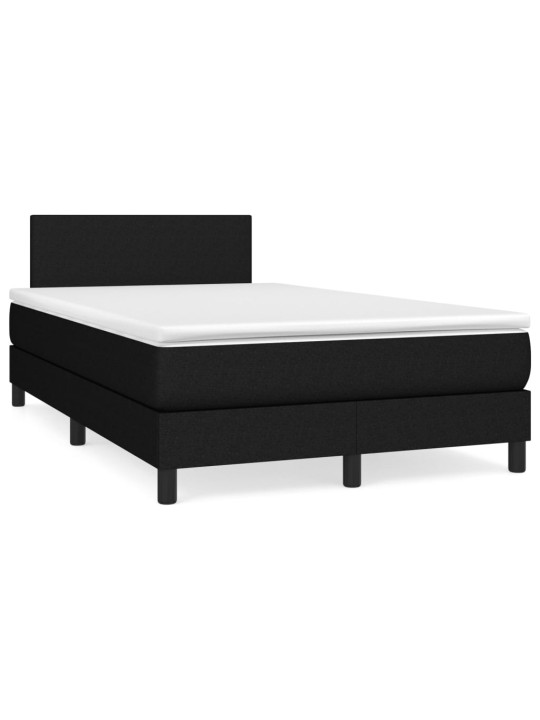 Box spring postel s matrací a LED černá 120x190 cm textil