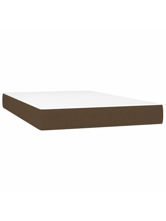 Box spring postel s matrací a led tmavě hnědá 120x190 cm textil