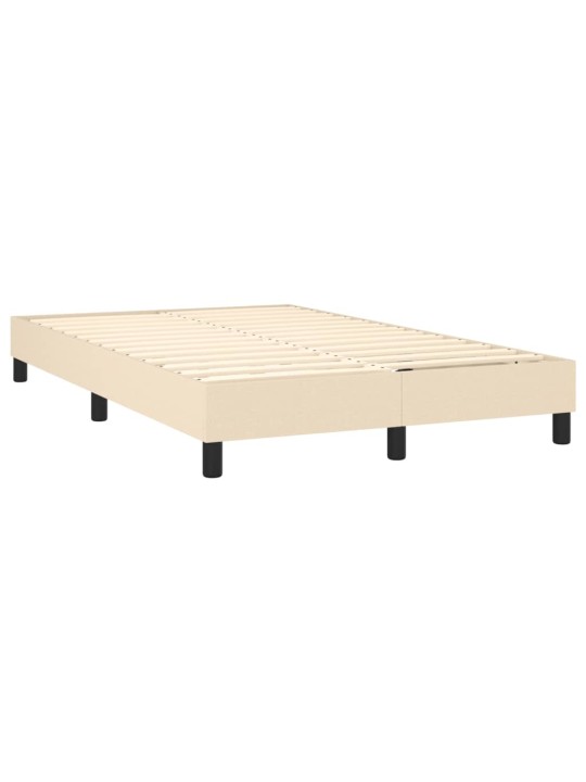 Box spring postel s matrací a led krémová 120x190 cm textil