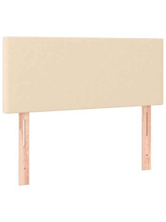 Box spring postel s matrací a led krémová 120x190 cm textil