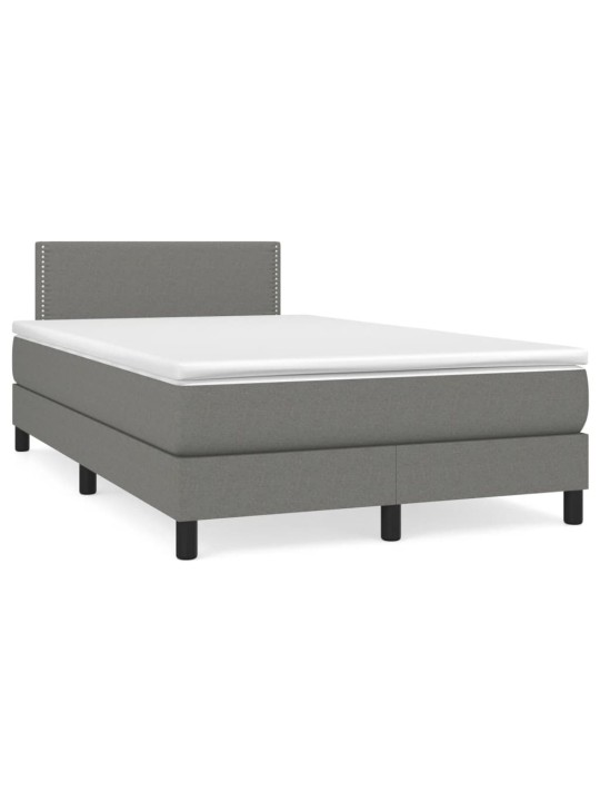 Box spring postel s matrací a LED tmavě šedá 120x190 cm textil