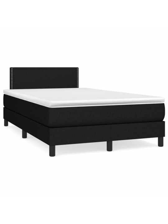 Box spring postel s matrací a LED černá 120x190 cm textil