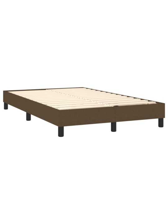 Box spring postel s matrací a led tmavě hnědá 120x190 cm textil