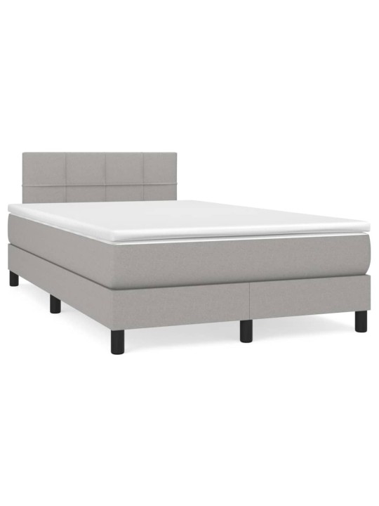 Box spring postel s matrací a LED světle šedá 120x190 cm textil
