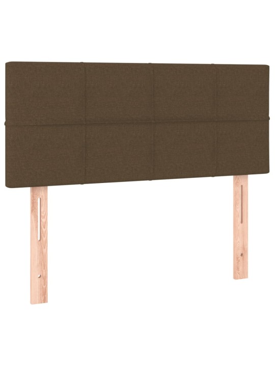 Box spring postel s matrací a led tmavě hnědá 120x190 cm textil