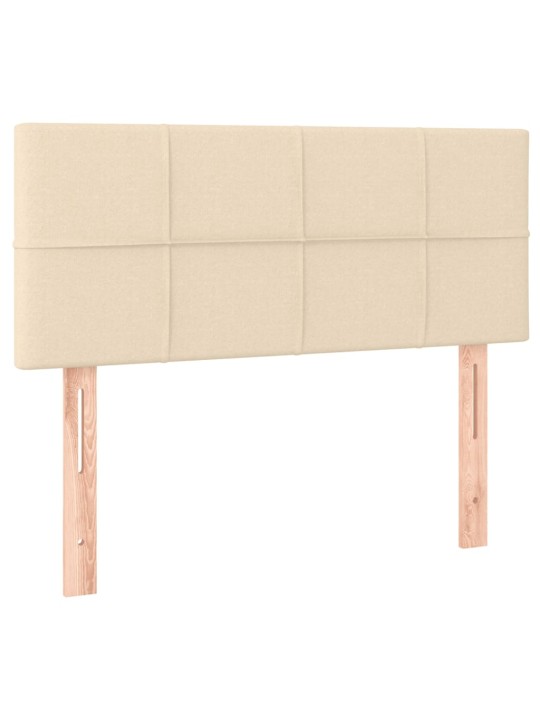 Box spring postel s matrací a led krémová 120x190 cm textil
