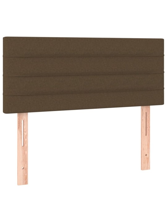 Box spring postel s matrací a led tmavě hnědá 120x190 cm textil