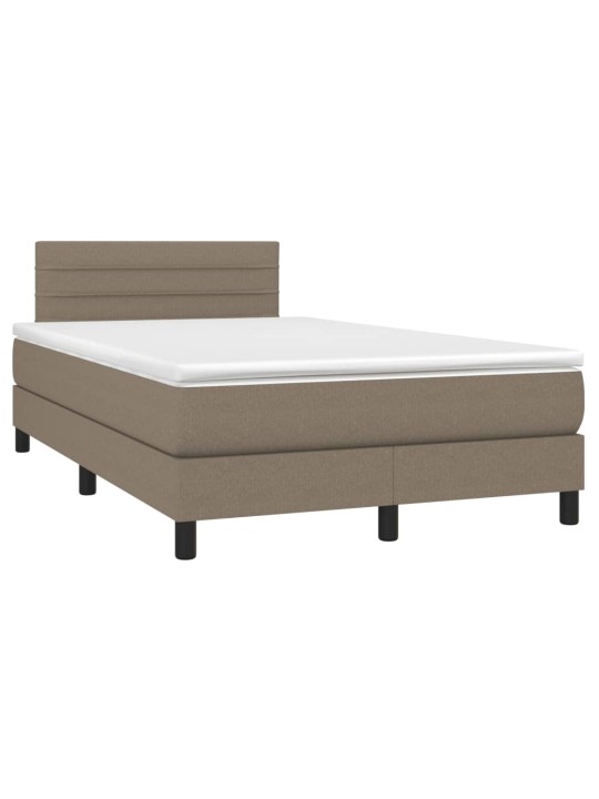 Box spring postel s matrací a led taupe 120x190 cm textil