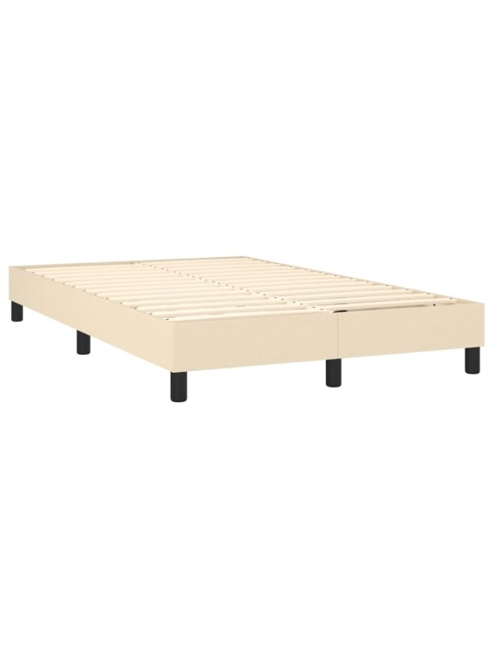 Box spring postel s matrací a led krémová 120x190 cm textil