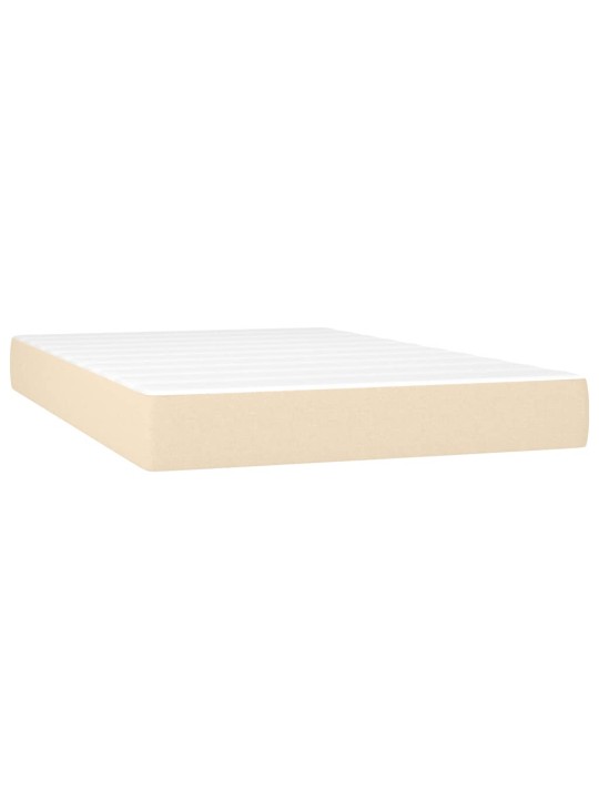 Box spring postel s matrací a led krémová 120x190 cm textil